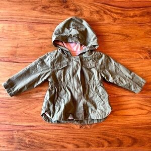 Old Navy Green & Pink Canvas Utility Jacket